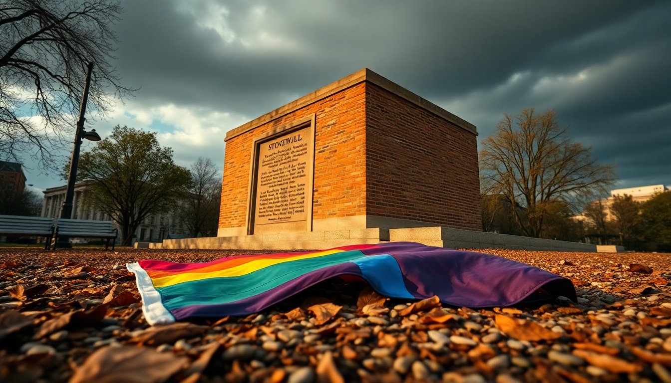 rainbow flag removed from stonewall monument political controversy unfolds 1770816960