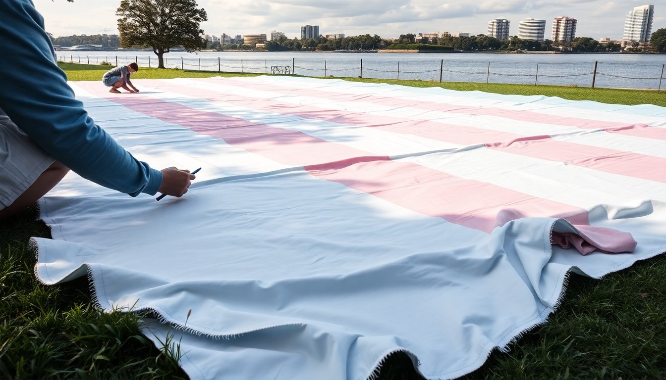 brisbane community unveils worlds largest trans flag to challenge queensland ban 1774963604