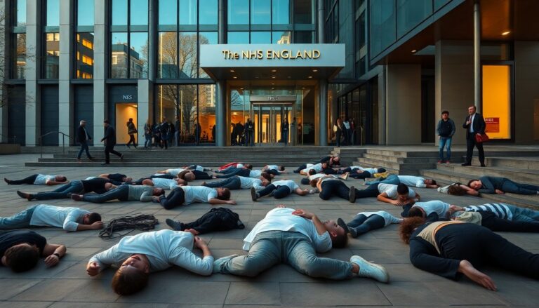 lgbtqia protesters hold die in at nhs england over paused hrt for 16 and 17 year olds 1774549834
