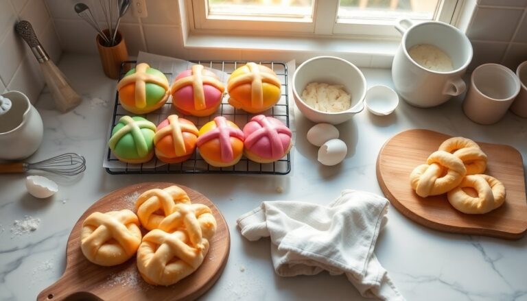 How to make rainbow hot cross buns and Greek Koulourakia with Aaron Hawton
